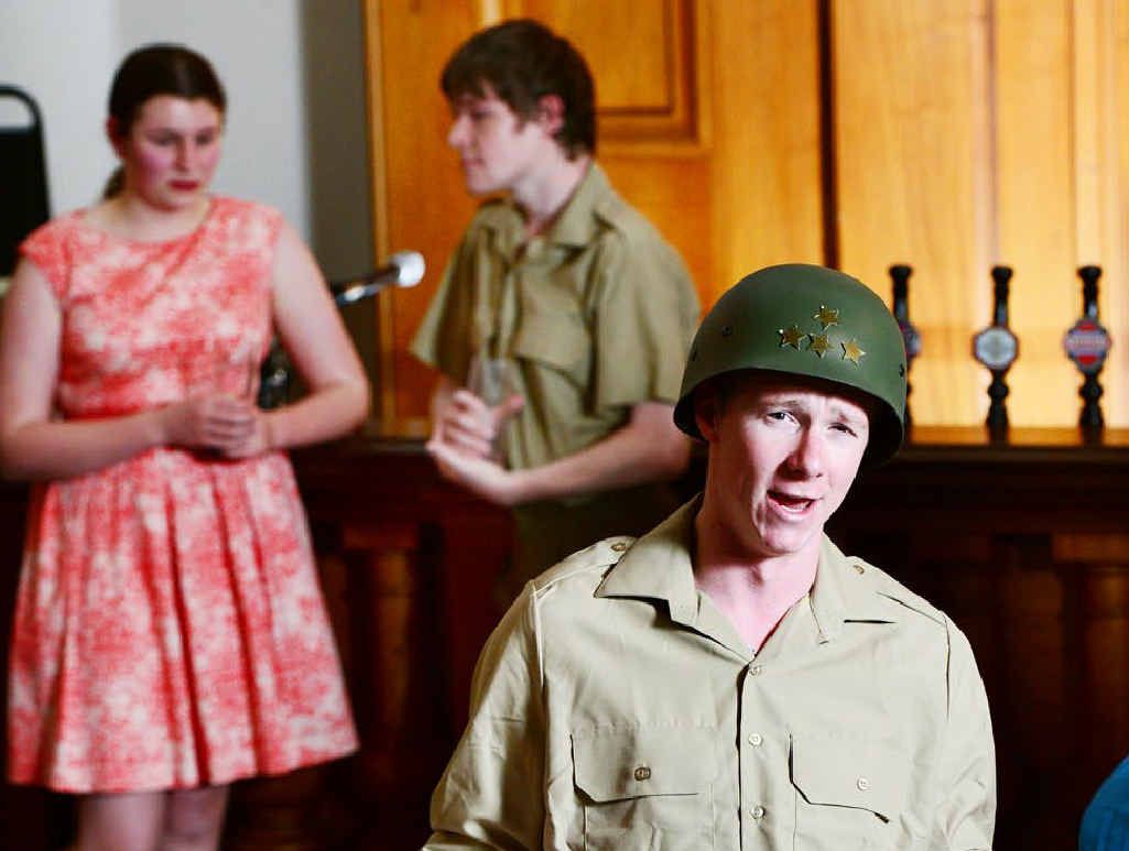 NOT FORGOTTEN: Ipswich Musical Theatre Company production of Songs That Won the War at the Old Courthouse. Performers (from left) are Tahlya Grennar, Jacob Olsen and Simon Drew (front). NOT FORGOTTEN: Ipswich Musical Theatre Company production of Songs That Won the War at the Old Courthouse. Performers (from left) are Tahlya Grennar, Jacob Olsen and Simon Drew (front).