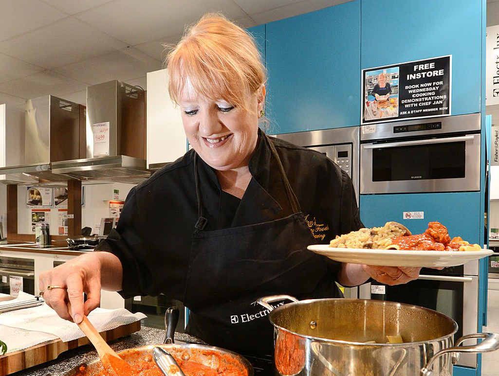 HOW IT’S DONE: Harvey Norman In Style Cooking Demonstrations chef Jan Woods at the Ipswich Harvey Norman store. HOW IT’S DONE: Harvey Norman In Style Cooking Demonstrations chef Jan Woods at the Ipswich Harvey Norman store.