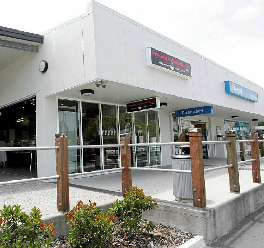TARGETED: Thieves broke into Freddy Fuddpukker’s and the Amcal Pharmacy at Coolum Village shopping centre. TARGETED: Thieves broke into Freddy Fuddpukker’s and the Amcal Pharmacy at Coolum Village shopping centre.