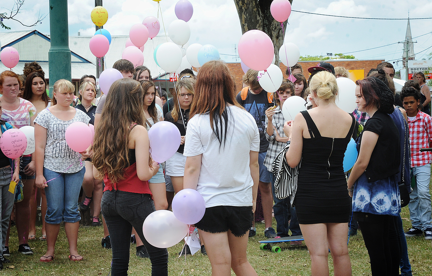 Balloons were released in to the sky in a tribute to 14-year-old car crash victim Ophelia Silcox. Balloons were released in to the sky in a tribute to 14-year-old car crash victim Ophelia Silcox.