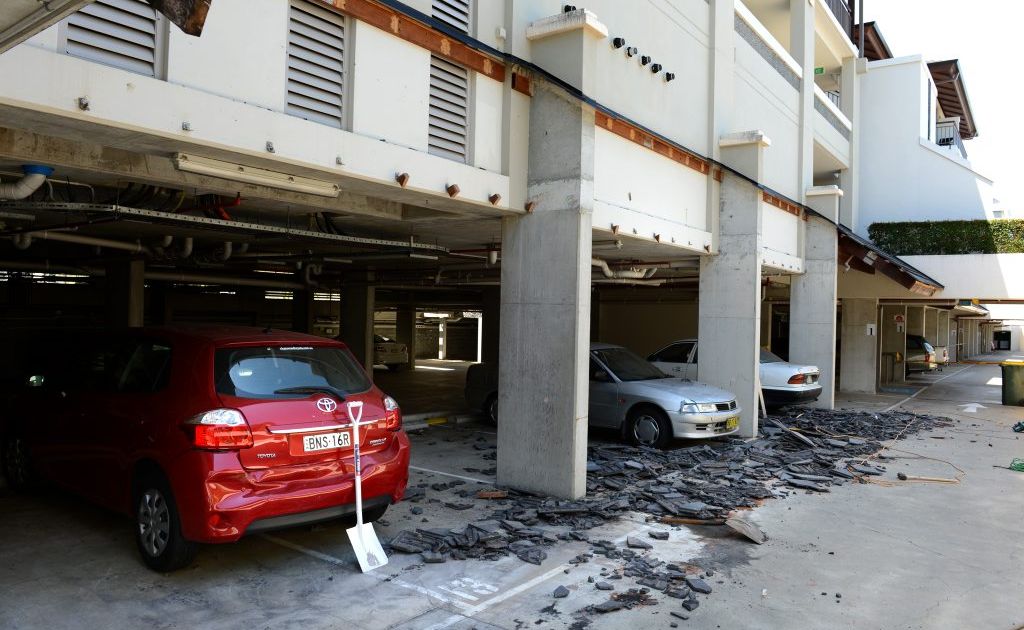 Some cars were left damaged after an awning fell at Santai Resort. Some cars were left damaged after an awning fell at Santai Resort.