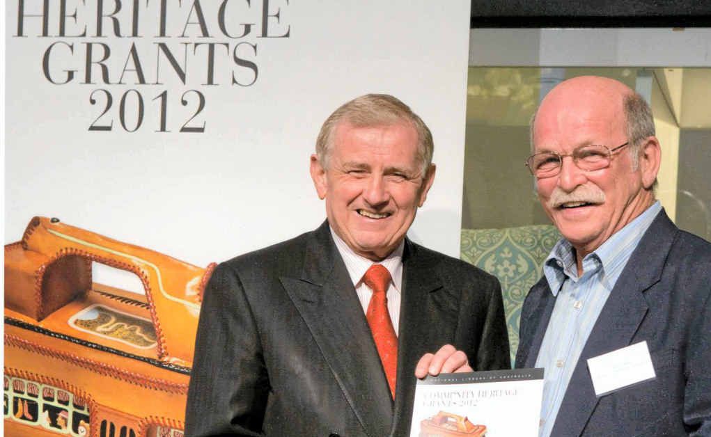 MANY THANKS: Ballina Naval and Maritime Museum curator Ron Creber (right) accepts a grant from Federal Government Minister for the Arts and Regional Australia Simon Crean. MANY THANKS: Ballina Naval and Maritime Museum curator Ron Creber (right) accepts a grant from Federal Government Minister for the Arts and Regional Australia Simon Crean.