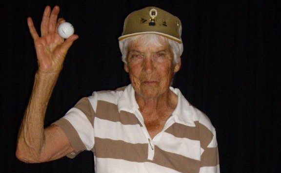 Mavis Baggott, 92, may yet turn out to be the oldest Australian to collect a coveted hole-in-one. Mavis Baggott, 92, may yet turn out to be the oldest Australian to collect a coveted hole-in-one.