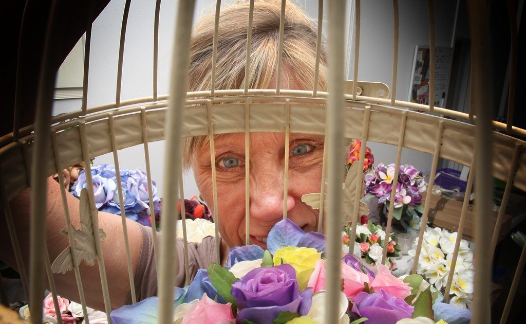Mandy McShae with one of her flower arrangements. Photo: Blainey Woodham / Daily News Mandy McShae with one of her flower arrangements. Photo: Blainey Woodham / Daily News