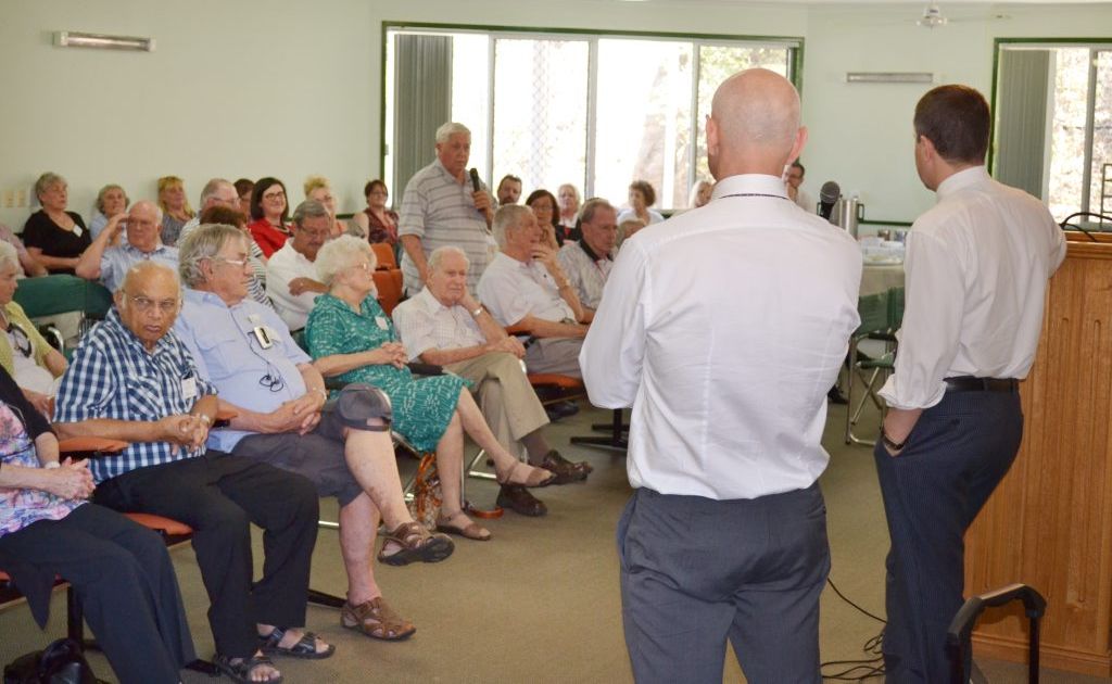 QUESTION TIME: Minister for Ageing Mark Butler and Member for Oxley Bernie Ripoll field questions at an aged care forum held at Sinnamon Village last week. Photo: Chris Owen / The Satellite QUESTION TIME: Minister for Ageing Mark Butler and Member for Oxley Bernie Ripoll field questions at an aged care forum held at Sinnamon Village last week. Photo: Chris Owen / The Satellite