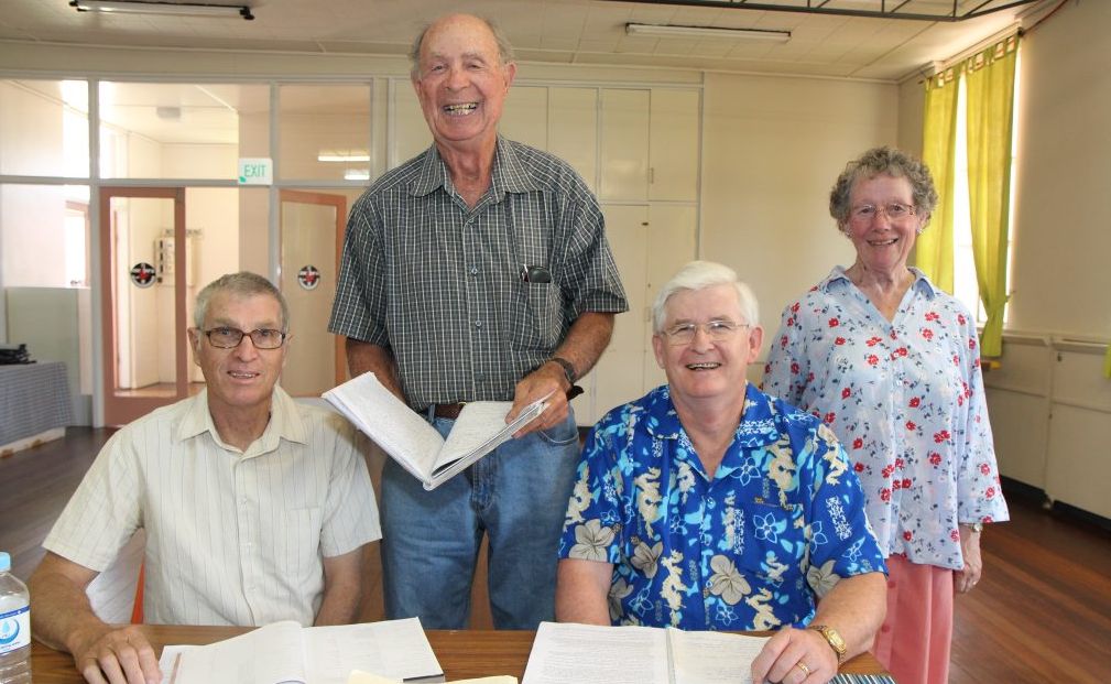 BACK TO SCHOOL: Looks like a classroom but members of Kingaroy Writers Association met for a workshop today, from left, Eric Munday, John Tully, Doug Hutcheson and Rosie Temple. Photo Rose Hamilton-Barr/ South Burnett Times BACK TO SCHOOL: Looks like a classroom but members of Kingaroy Writers Association met for a workshop today, from left, Eric Munday, John Tully, Doug Hutcheson and Rosie Temple. Photo Rose Hamilton-Barr/ South Burnett Times