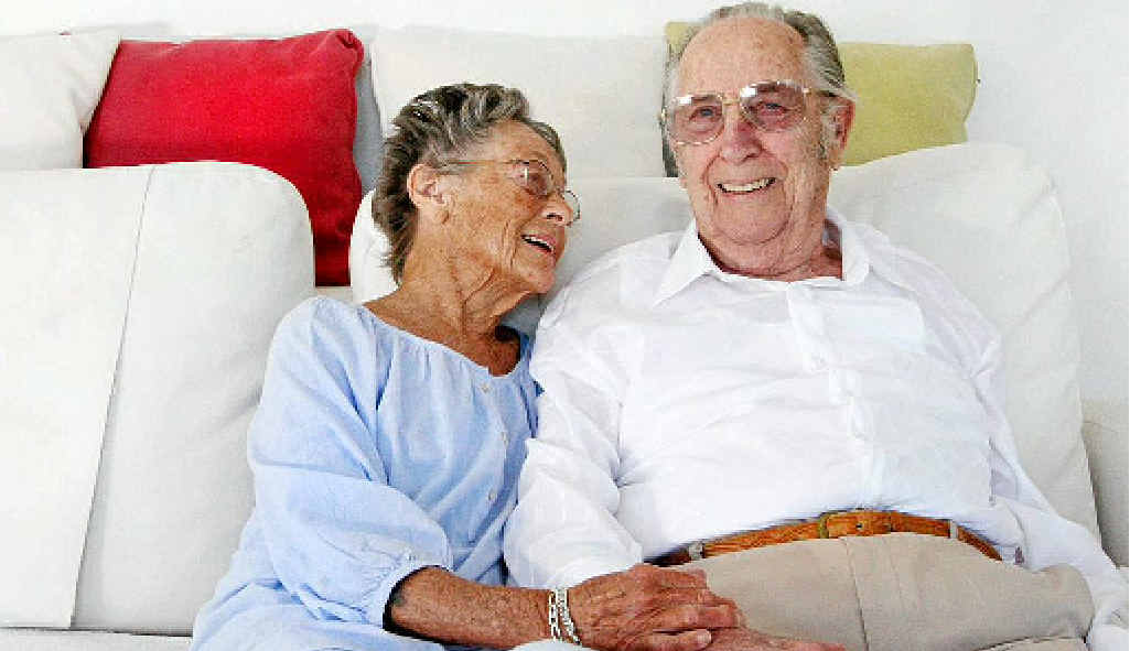 A LIFE WELL LIVED: Changi POW Bill Fitch at home in Kingscliff with wife Muriel. A LIFE WELL LIVED: Changi POW Bill Fitch at home in Kingscliff with wife Muriel.