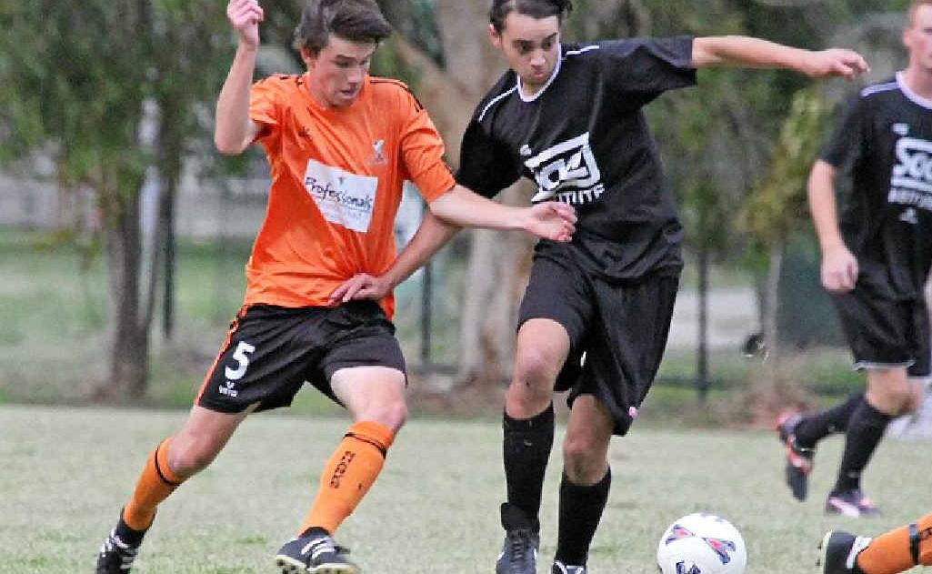 MY BALL: It’s a battle for possession during last Friday’s game. MY BALL: It’s a battle for possession during last Friday’s game.