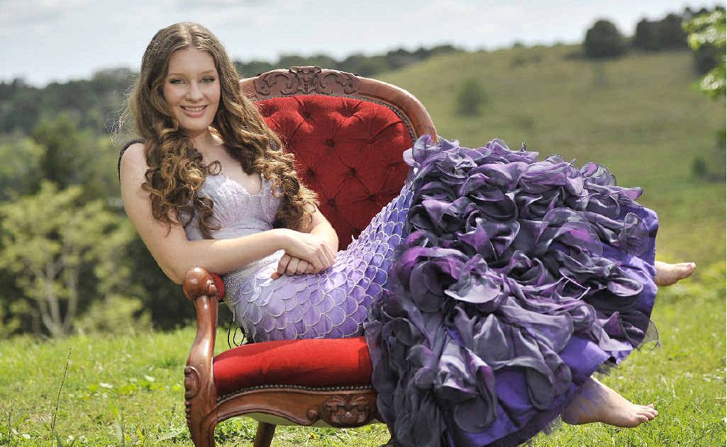 Bonnie Graham models her mermaid dress that has been selected for the 2013 Texstyle Exhibition in Sydney. Bonnie Graham models her mermaid dress that has been selected for the 2013 Texstyle Exhibition in Sydney.