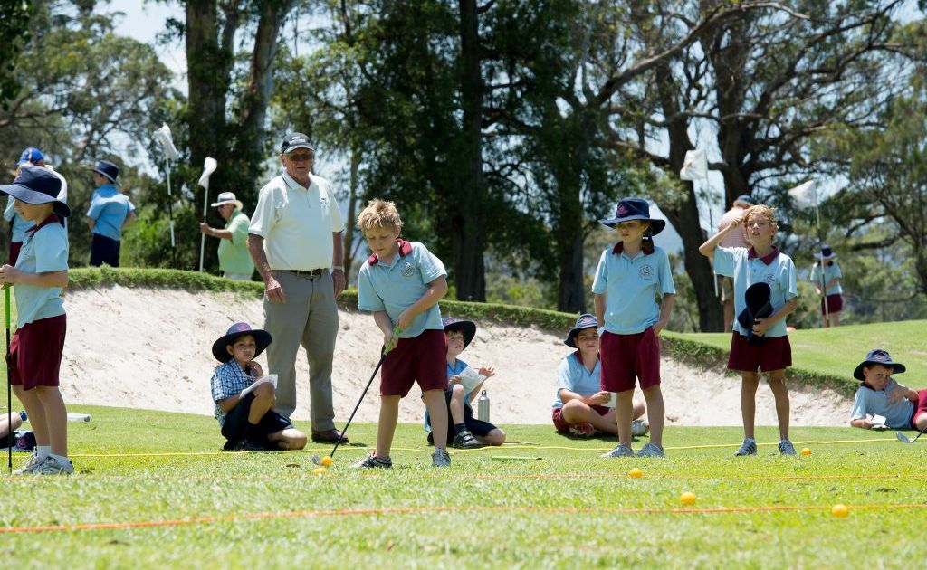 St Augustine's Primary School students hit the greens at Coffs Harbour Golf Club as part of the Jack Newton Junior Golf Foundation's My School program. St Augustine's Primary School students hit the greens at Coffs Harbour Golf Club as part of the Jack Newton Junior Golf Foundation's My School program.