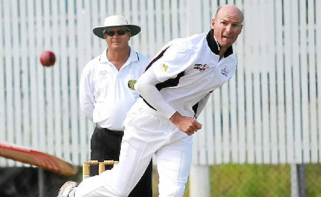 Gympie bowler Chris Hughes got Gympie off to a good, but unsustainable, start. Gympie bowler Chris Hughes got Gympie off to a good, but unsustainable, start.