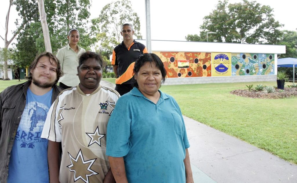 Work for the dole project participants Isaac Sleeman, Falma Rodger and Ann Butler with (back) Buderoo Employment and Training staff Rennae Hong and Joe Butler show off a mural at Mr Archer State School. Photo Sharyn O'Neill / The Morning Bulletin Work for the dole project participants Isaac Sleeman, Falma Rodger and Ann Butler with (back) Buderoo Employment and Training staff Rennae Hong and Joe Butler show off a mural at Mr Archer State School. Photo Sharyn O'Neill / The Morning Bulletin