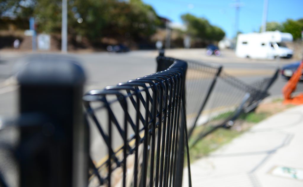 Fence bent on Hanson Road and Yarroon Street, Gladstone. Fence bent on Hanson Road and Yarroon Street, Gladstone.