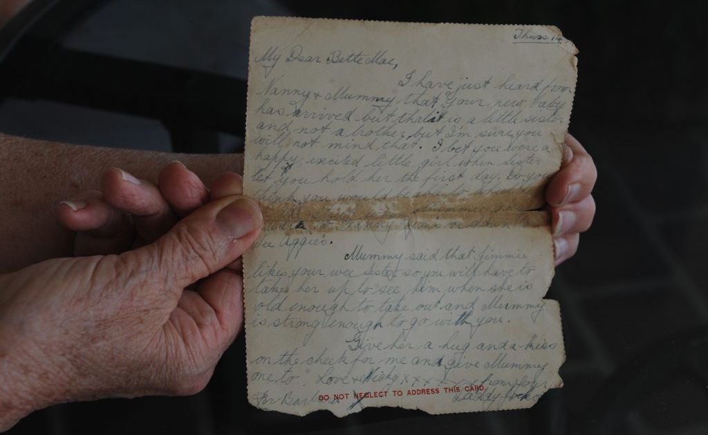 The last letter Betty Wicks received from her father before he went missing in action in the Second World War. The last letter Betty Wicks received from her father before he went missing in action in the Second World War.