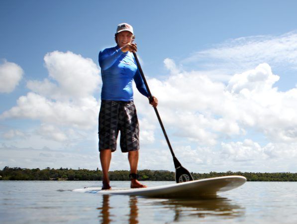 Pat Eastwood on a stand up paddle board. Photo Allan Reinikka / The Morning Bulletin Pat Eastwood on a stand up paddle board. Photo Allan Reinikka / The Morning Bulletin