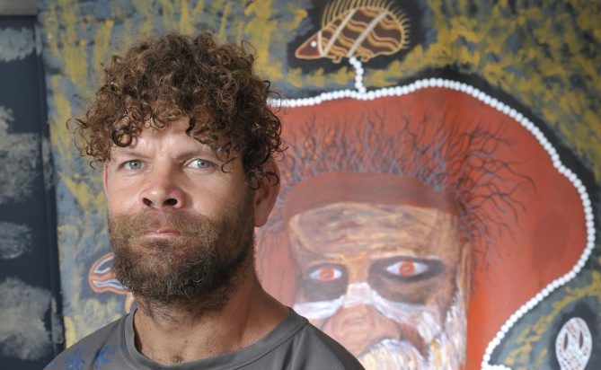 Robin Wakkajinda is having an exhibition of his art at the old courthouse opening on Friday night. Photo: Rob Williams / The Queensland Times Robin Wakkajinda is having an exhibition of his art at the old courthouse opening on Friday night. Photo: Rob Williams / The Queensland Times
