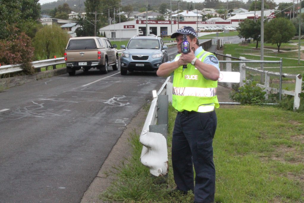 SLOW DOWN: Sergeant Dan O'Dea has said in the past the speed is a problem across such a narrow Carnarvon Bridge. Photo Ewan Leighton / Stanthorpe Border Post SLOW DOWN: Sergeant Dan O'Dea has said in the past the speed is a problem across such a narrow Carnarvon Bridge. Photo Ewan Leighton / Stanthorpe Border Post