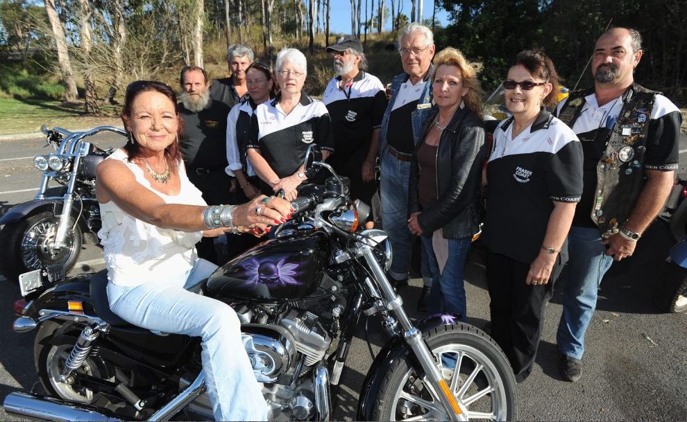 Members of the Fraser Coast Ulysses Club Heather Hagar, Lee Hidden, Clayton Poole, Sharon Bossom, Karen and Tony Sciberras, Jack Frost, Sue Newhall, Lynne Nebel and Dave White will ride from Maryborough to Hervey Bay for charity. Members of the Fraser Coast Ulysses Club Heather Hagar, Lee Hidden, Clayton Poole, Sharon Bossom, Karen and Tony Sciberras, Jack Frost, Sue Newhall, Lynne Nebel and Dave White will ride from Maryborough to Hervey Bay for charity.