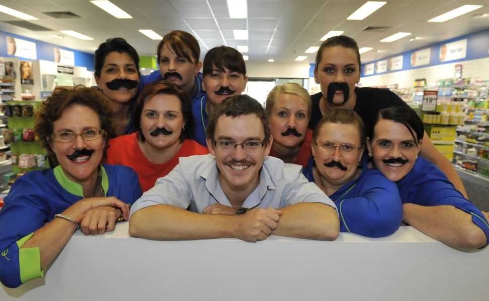 MOVEMBER MEN: Coral Coast Pharmacy staff get into Movember mode. Annabelle Hirst, Scott Williams, Selina Russell and Linda Davis (front). Teresa Alo, Donna Wall, Crisandra Cox, Tricia Cooney, Alicson Gahan and Jenny Francis (back). Photo: Mike Knott / NewsMail MOVEMBER MEN: Coral Coast Pharmacy staff get into Movember mode. Annabelle Hirst, Scott Williams, Selina Russell and Linda Davis (front). Teresa Alo, Donna Wall, Crisandra Cox, Tricia Cooney, Alicson Gahan and Jenny Francis (back). Photo: Mike Knott / NewsMail