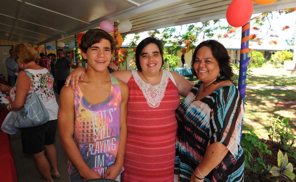 GOOD WORK: Charlene Paulson (centre), who has graduated from the Latch-On program, is supported by her brother Jackson and mother Debbie. GOOD WORK: Charlene Paulson (centre), who has graduated from the Latch-On program, is supported by her brother Jackson and mother Debbie.