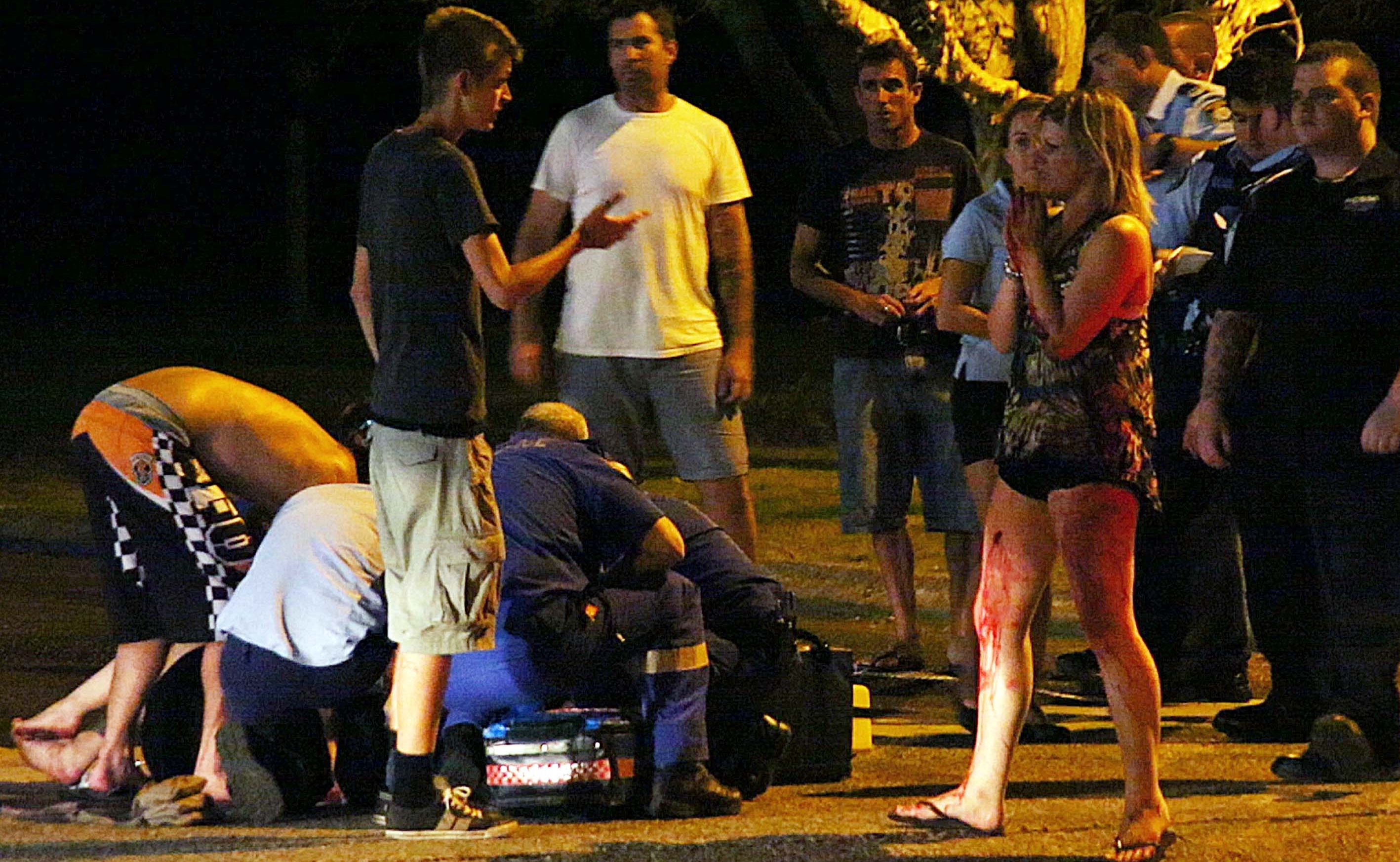 Three people were rushed to hospital suffering stab wounds on Sunday night following a brawl at the Hoey Moey. Three people were rushed to hospital suffering stab wounds on Sunday night following a brawl at the Hoey Moey.