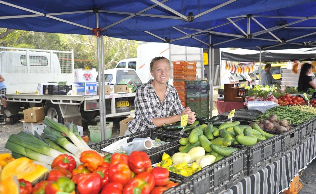 Rebecca Woods of Everest Farm at the Byron Farmer's market. Photo Mireille Merlet-Shaw / The Northern Star Rebecca Woods of Everest Farm at the Byron Farmer's market. Photo Mireille Merlet-Shaw / The Northern Star