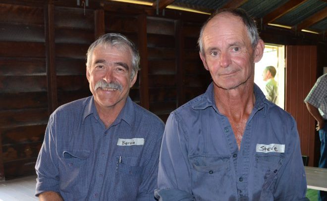 SAYING G'DAY: Bernie Wixon, Biggenden and Steve Richard from Byrnetown were on hand at the Fundamentals of Soil workshop. SAYING G'DAY: Bernie Wixon, Biggenden and Steve Richard from Byrnetown were on hand at the Fundamentals of Soil workshop.