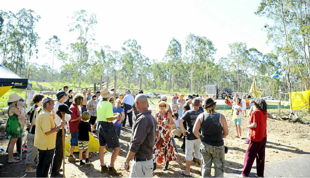 PASSIONATE: The CSG protesters at Glenugie. PASSIONATE: The CSG protesters at Glenugie.