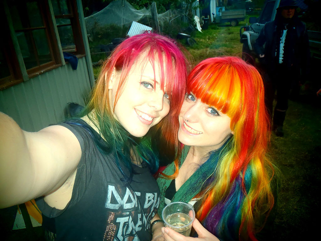 Rhyenn Buckley (left) with her pal Kate. Rhyenn Buckley (left) with her pal Kate.