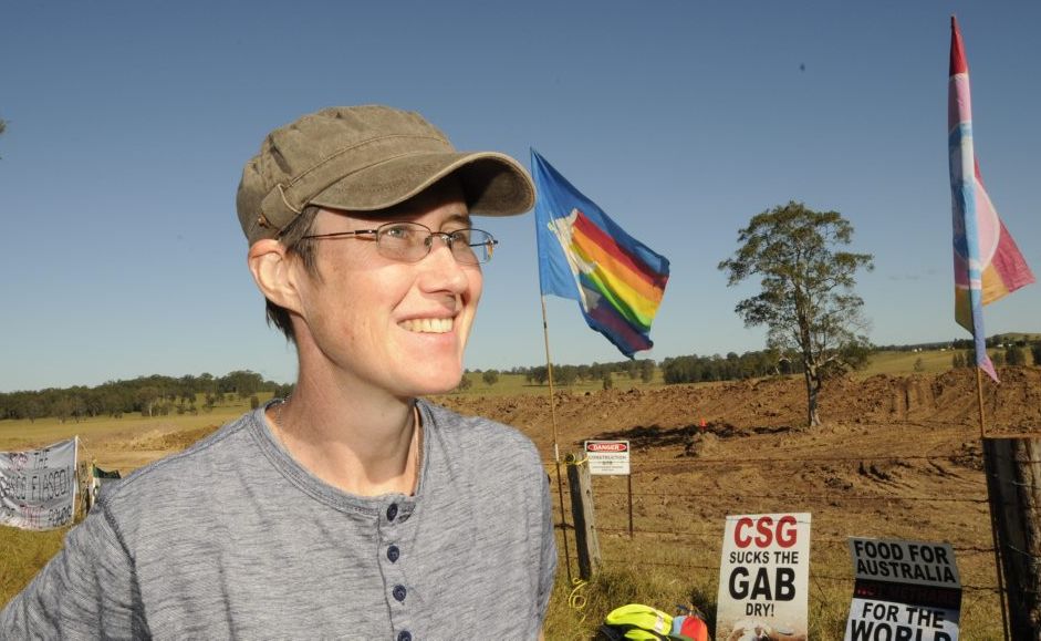 Lock the Gate Northern Rivers spokeswoman Boudicca Cerese at the scene of a protest at Shannonbrook, west of Casino, where a man chained himself to a bulldozer to protest the construction of a coal seam gas wastwater holding pond. Photo Doug Eaton / Northern Star Lock the Gate Northern Rivers spokeswoman Boudicca Cerese at the scene of a protest at Shannonbrook, west of Casino, where a man chained himself to a bulldozer to protest the construction of a coal seam gas wastwater holding pond. Photo Doug Eaton / Northern Star