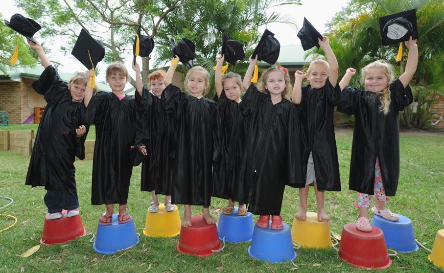 Preschoolers Madeleine, Jordan, Georgia, Rebecca, Sakura, Dylan, Jack and Makyia were some of the 30 students graduating from Community Kids Urangan. Preschoolers Madeleine, Jordan, Georgia, Rebecca, Sakura, Dylan, Jack and Makyia were some of the 30 students graduating from Community Kids Urangan.