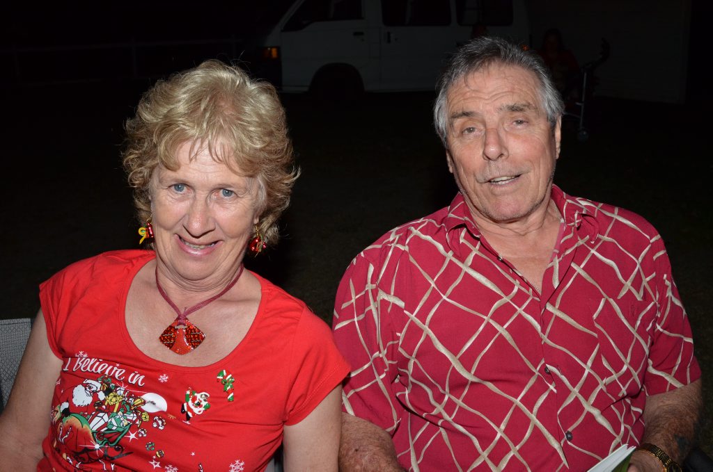 Martin and Janet Cooke dress for the occasion at the Blackbutt Community Christmas Carols. Martin and Janet Cooke dress for the occasion at the Blackbutt Community Christmas Carols.