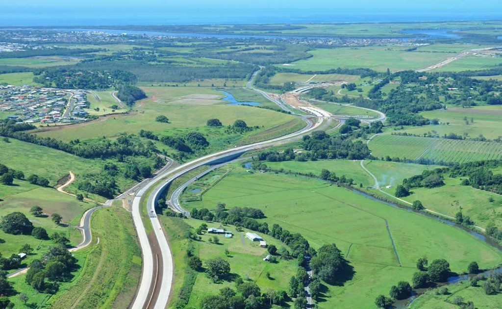 The Ballina bypass route looking south from Cumbalum to the Teven Road interchange in May this year. Photo Contributed The Ballina bypass route looking south from Cumbalum to the Teven Road interchange in May this year. Photo Contributed