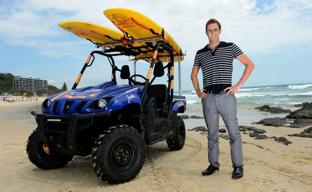 Michael Sullivan with the new ATV at Currumbin SLSC. Photo: John Gass / Daily News Michael Sullivan with the new ATV at Currumbin SLSC. Photo: John Gass / Daily News