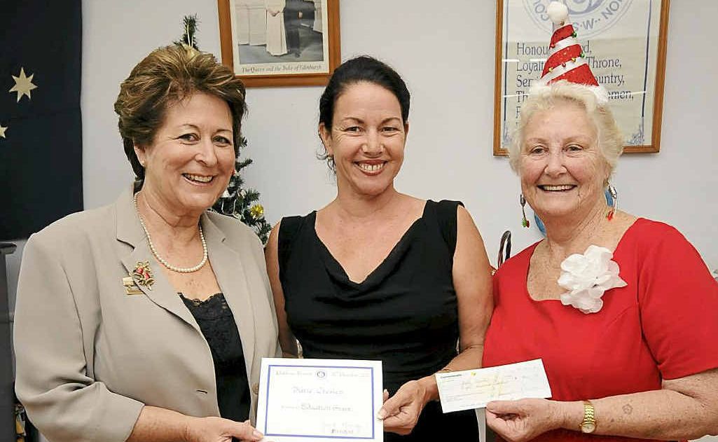 SCHOLARSHIP AWARDED: Mum of Ballina CWA scholarship recipient Katie Croaker, Judy (centre), accepts the scholarship on behalf of her daughter from Ballina CWA president Jeanette Kennedy (right), with Ballina Shire councillor Sharon Cadwallader. SCHOLARSHIP AWARDED: Mum of Ballina CWA scholarship recipient Katie Croaker, Judy (centre), accepts the scholarship on behalf of her daughter from Ballina CWA president Jeanette Kennedy (right), with Ballina Shire councillor Sharon Cadwallader.