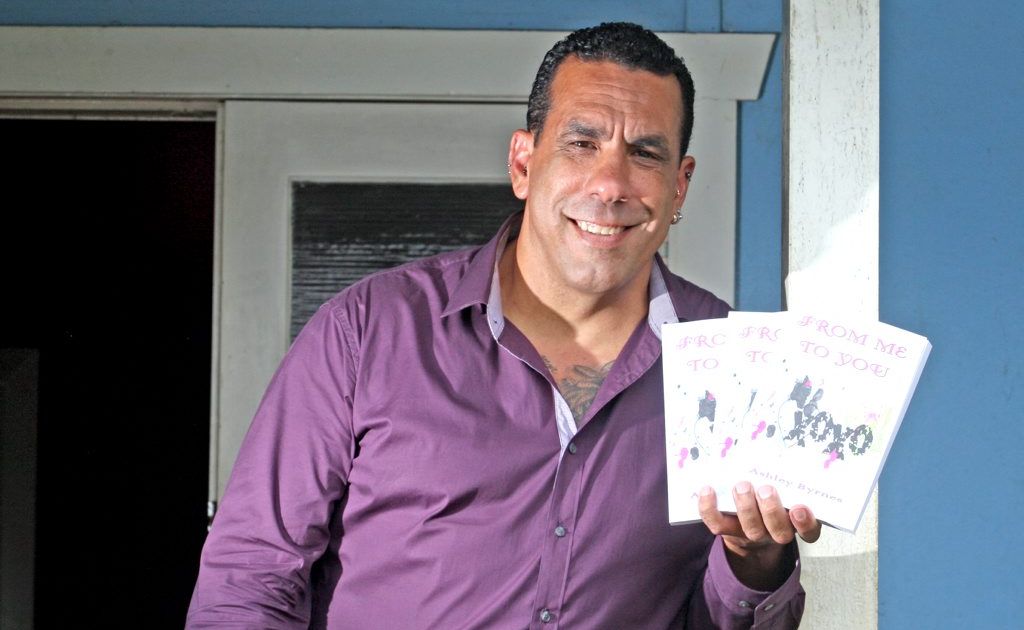 Ashley Byrnes with his new book. Photo: Blainey Woodham / Daily News Ashley Byrnes with his new book. Photo: Blainey Woodham / Daily News