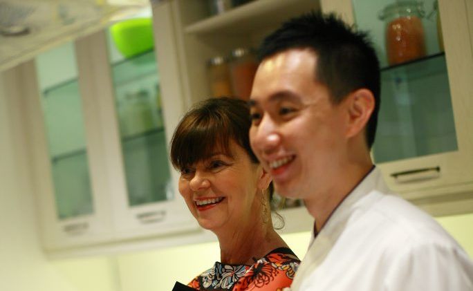 Ozganics founder Anni Brownjohn with chef Ryan at Malaysian cooking class. Photo: Contributed Ozganics founder Anni Brownjohn with chef Ryan at Malaysian cooking class. Photo: Contributed