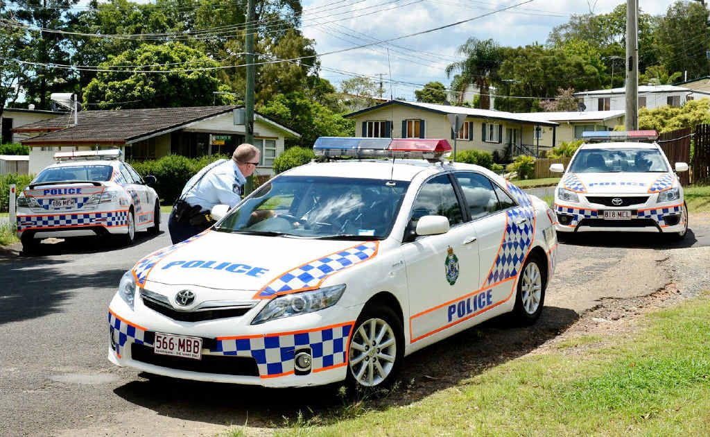 POLICE ALERT: Police block off streets in Bundamba while hunting for a man believed to be armed with a gun. POLICE ALERT: Police block off streets in Bundamba while hunting for a man believed to be armed with a gun.