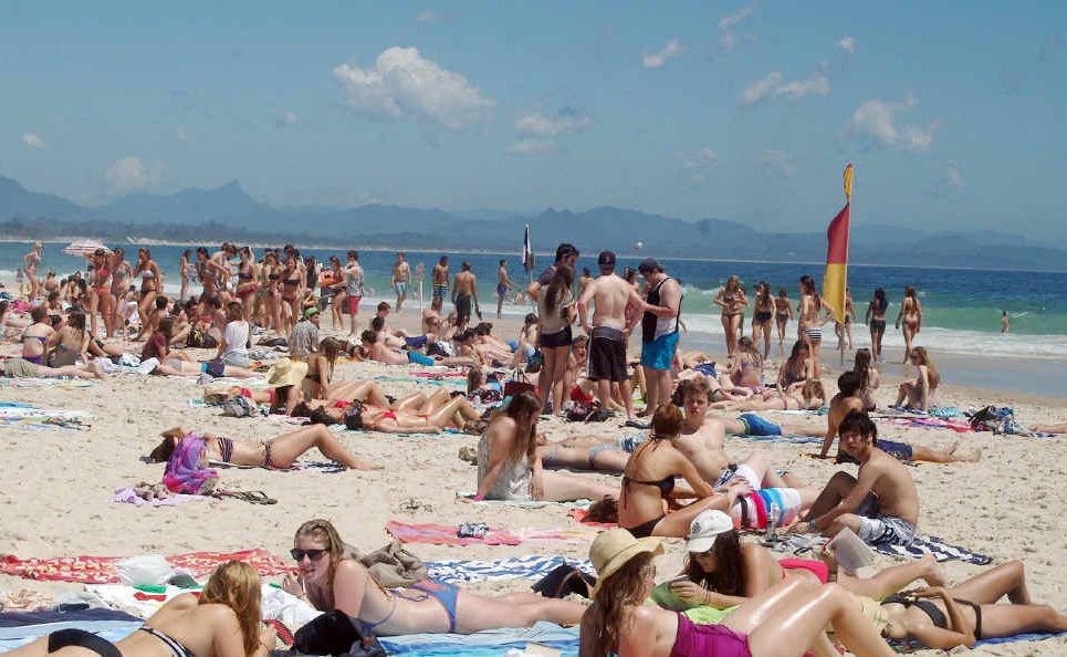 LESS CROWDED: It wasn’t just shopping and drinking either, there was a need to soak up some sun and the salt air on Main Beach, Byron Bay. LESS CROWDED: It wasn’t just shopping and drinking either, there was a need to soak up some sun and the salt air on Main Beach, Byron Bay.