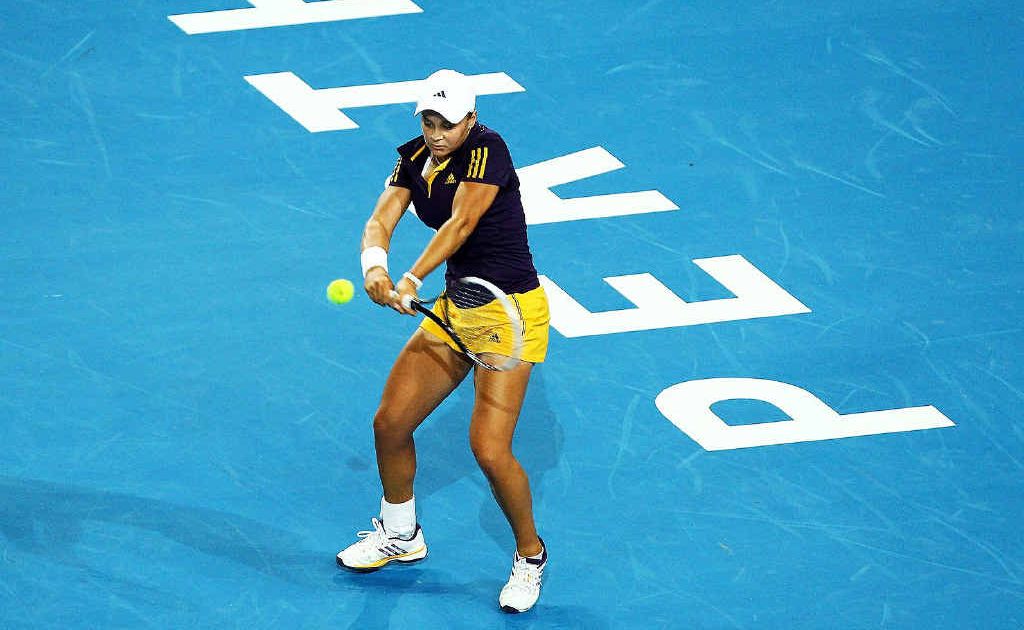 WILDCARD: Ashleigh Barty made her Hopman Cup debut for Australia against Germany’s Andrea Petkovic in Perth on Saturday. WILDCARD: Ashleigh Barty made her Hopman Cup debut for Australia against Germany’s Andrea Petkovic in Perth on Saturday.