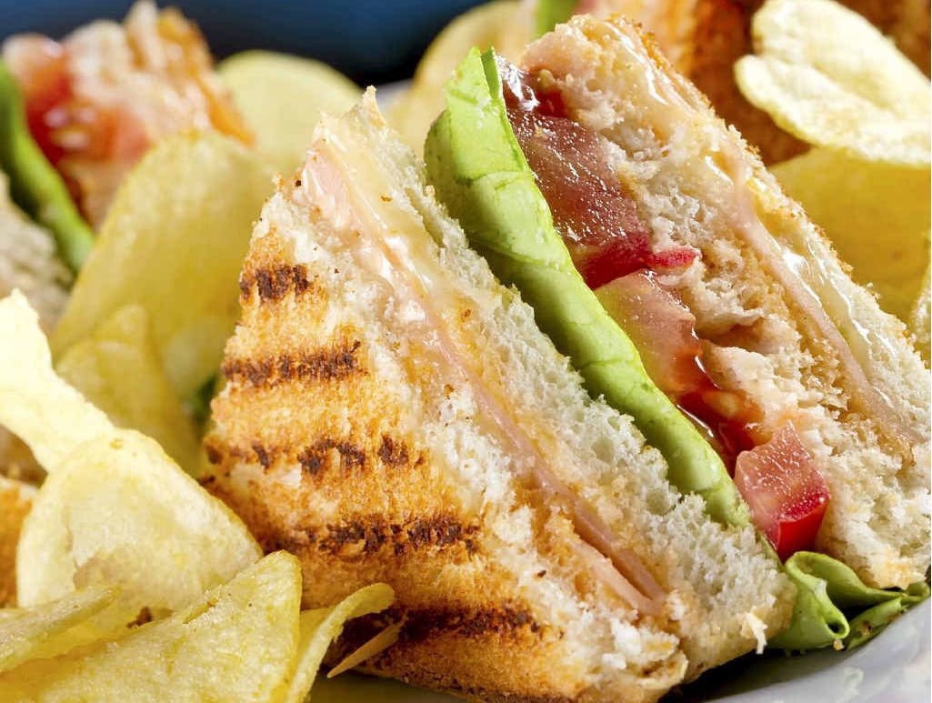 Swap a toasted club sandwich (2160kj) for a cream cheese and smoked salmon bagel (1700kj). Swap a toasted club sandwich (2160kj) for a cream cheese and smoked salmon bagel (1700kj).