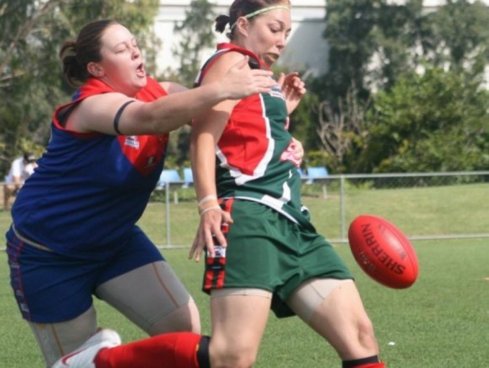 Monique Lepri lays a tackle on a Logan player while playing for Kedron. Photo Contributed Monique Lepri lays a tackle on a Logan player while playing for Kedron. Photo Contributed
