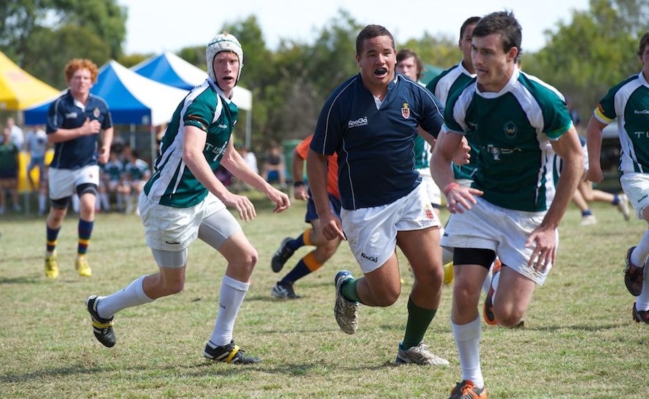 Dylan Daure playing rugby. Dylan Daure playing rugby.