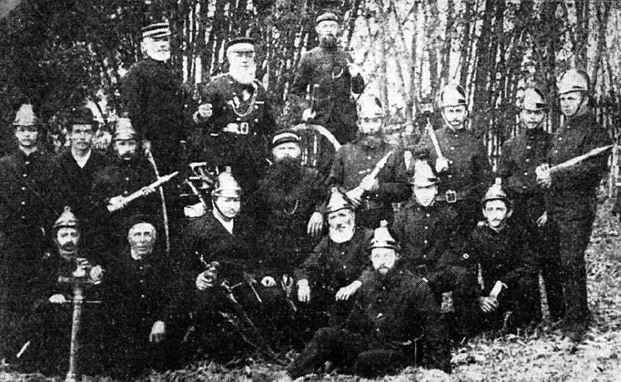WORKING TEAM: The fire brigade pictured in 1865. WORKING TEAM: The fire brigade pictured in 1865.