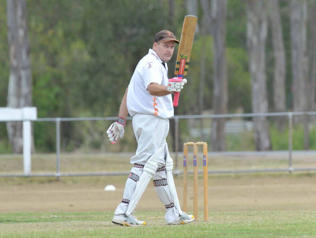 TON TIME: Greg Jeffers signals his Eastern Taipans teammates after scoring a hundred against Swifts. TON TIME: Greg Jeffers signals his Eastern Taipans teammates after scoring a hundred against Swifts.