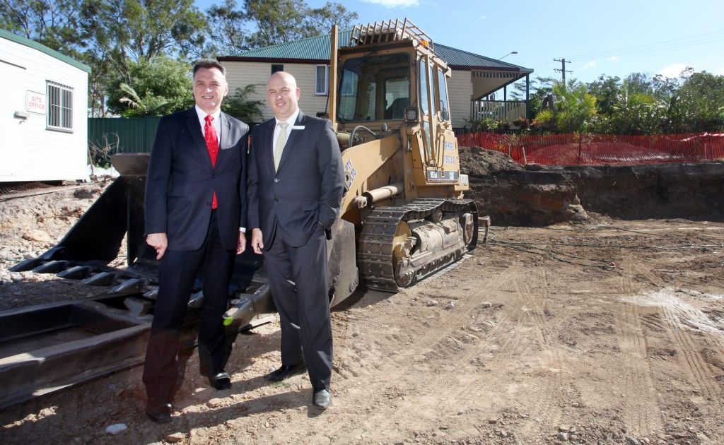 Craig Emerson and Jason Cubit at the new affordable housing site on North Road, Logan Central. Photo: Inga Williams / The Reporter Craig Emerson and Jason Cubit at the new affordable housing site on North Road, Logan Central. Photo: Inga Williams / The Reporter