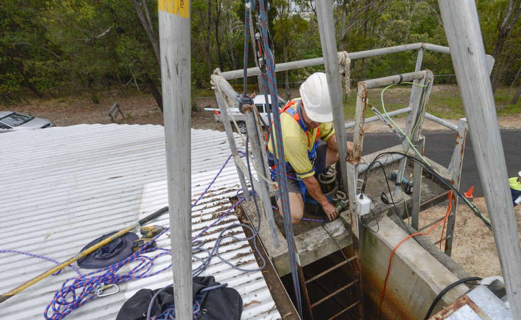 WATER ALERT: A Clarence Valley Council employee works on the lookout reservoir at Maclean. Photo Contributed WATER ALERT: A Clarence Valley Council employee works on the lookout reservoir at Maclean. Photo Contributed
