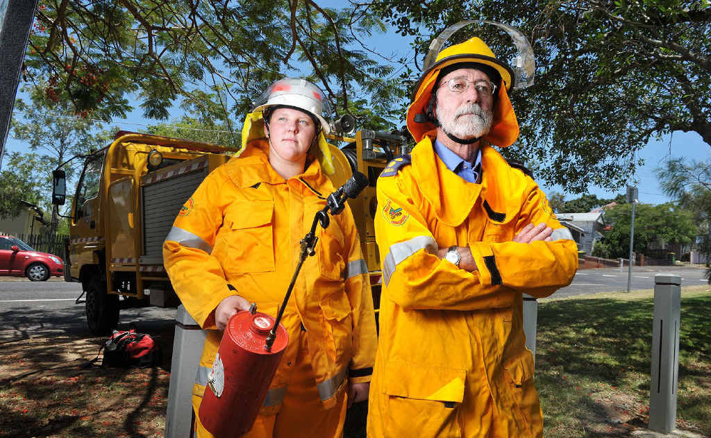 PREPARED: Pine Mountain Rural Fire Brigade first officer Denis Mahon (right) and firefighter Ailsa Christensen. PREPARED: Pine Mountain Rural Fire Brigade first officer Denis Mahon (right) and firefighter Ailsa Christensen.