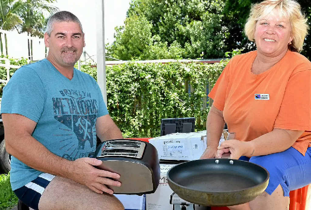 GENEROUS: Trevor Dawes and TPU Secretary Kay Paul with some items being donated to the Tasmanian fire appeal. GENEROUS: Trevor Dawes and TPU Secretary Kay Paul with some items being donated to the Tasmanian fire appeal.