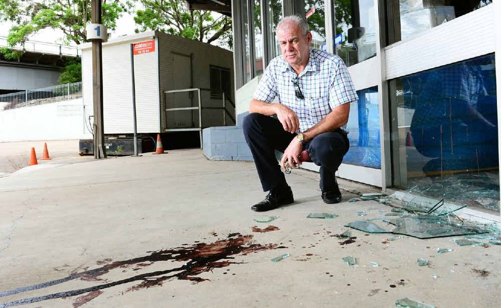 BLOODY DISGRACE: Transport Workers Union state secretary Peter Biagini outside the Ipswich Transit Centre. BLOODY DISGRACE: Transport Workers Union state secretary Peter Biagini outside the Ipswich Transit Centre.
